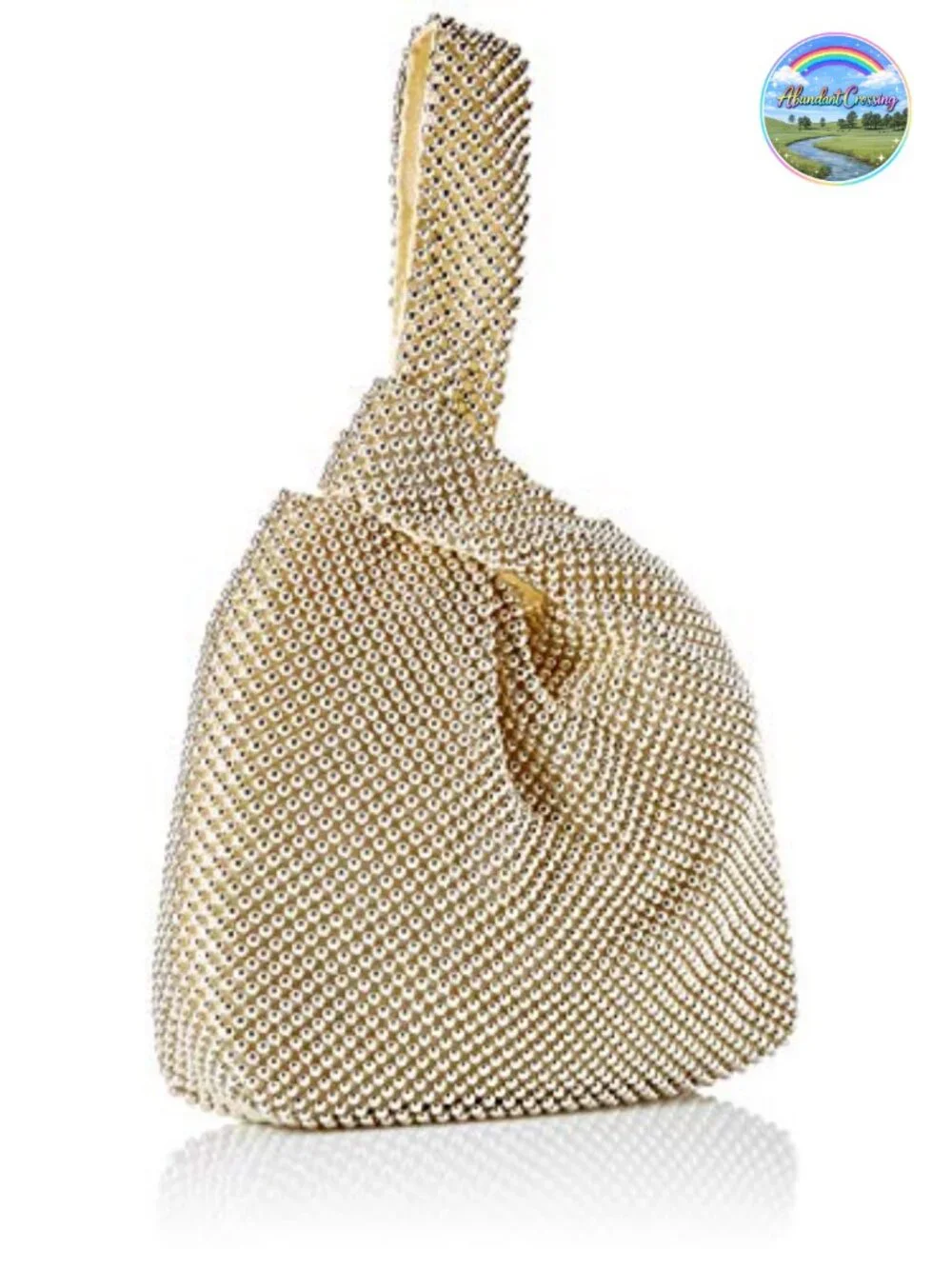 Jessica McClintock Mesh Evening Bag Clutch Ring Handle Formal Purse
